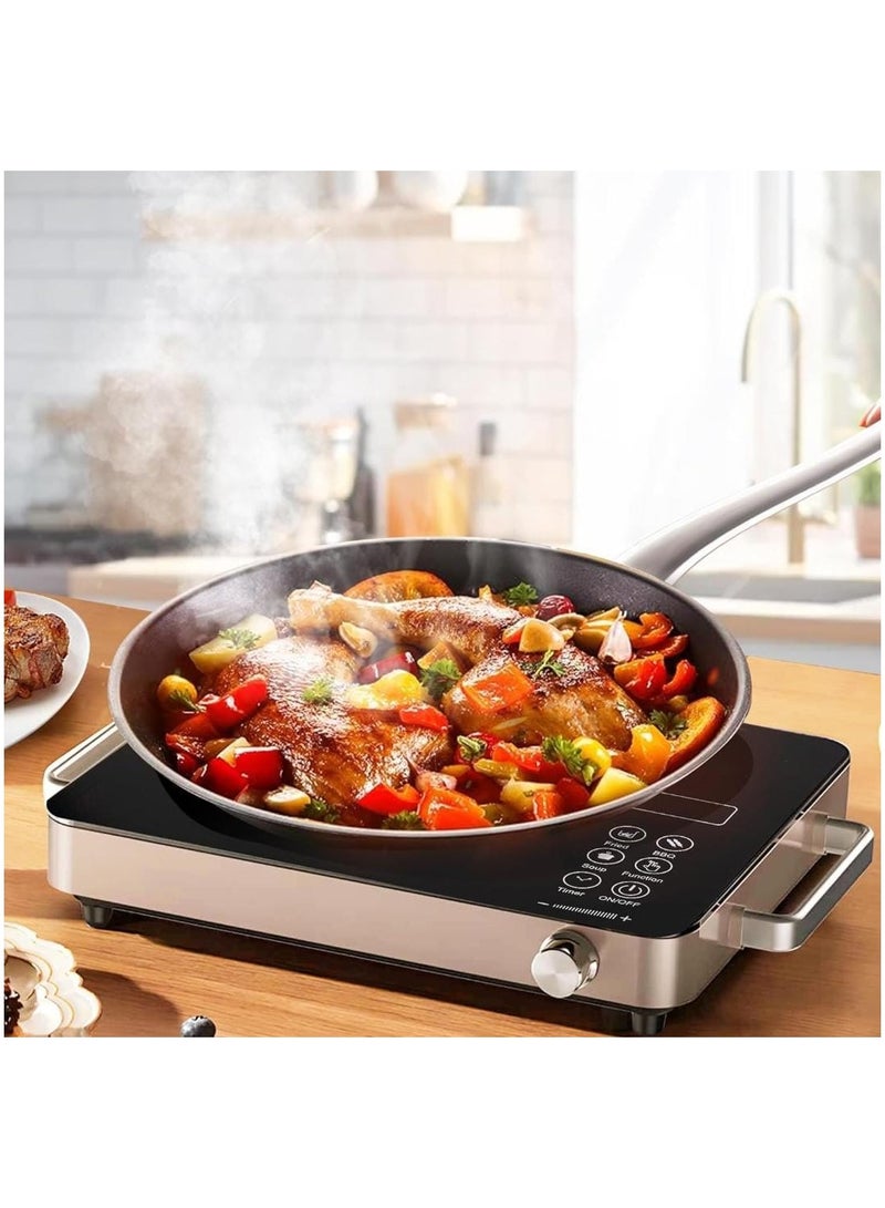 Digital Infrared Cooker, Single Infrared Burner Cooker with Adjustable Temperature, Multi-Function Cooking Hob with Button Control, 180-Min Timer for Hot Pot, Frying, Stir Fry, BBQ, Soup & More