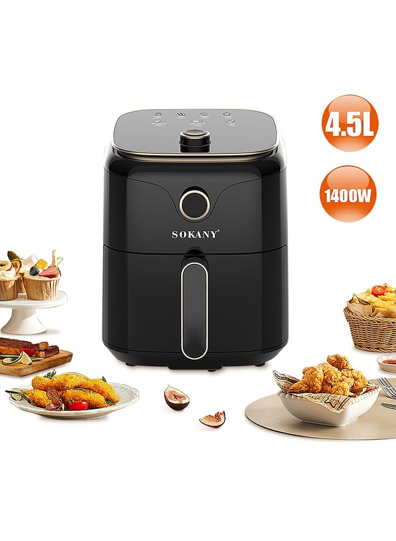 Air Fryer With Adjustable Temperature Control, Overheating Protection And Cool Touch Handle 4.5L 1400W SK-10026 Black