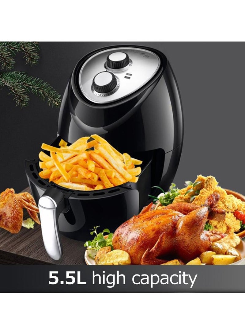 Air Fryer 5.5L Large Capacity, 1300W High Power Smart Air Fryer with Digital Touchscreen, Oil-Free Cooking, Fume-Free Design, Rapid Air Circulation, Easy Clean for Healthy Frying