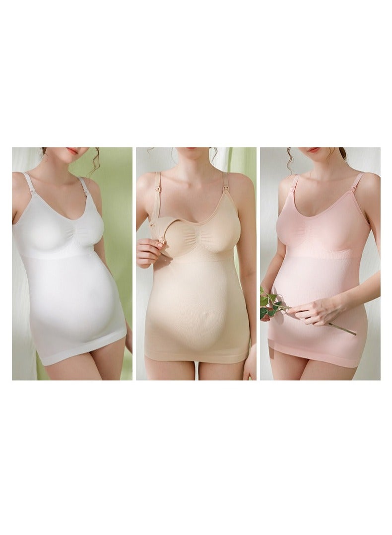 Pregnant women's Breastfeeding Vest Without Underwire, Large Size, Front Buttoned, 3-Pack