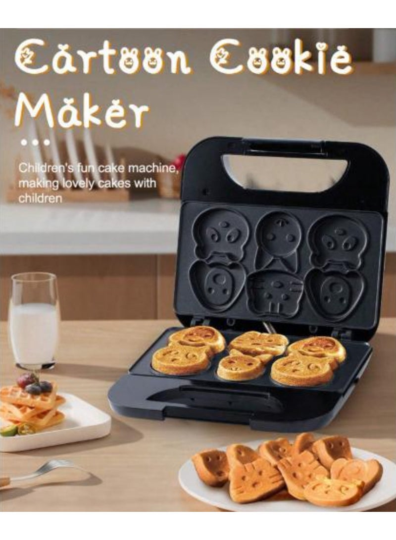 cartoon cookie maker Cake Maker Suitable For Kids' Pancakes, Waffles, Paninis, Breakfast, Lunch, Snacks, Home Cooking, Compact Design, Sandwiches, Easy To Clean