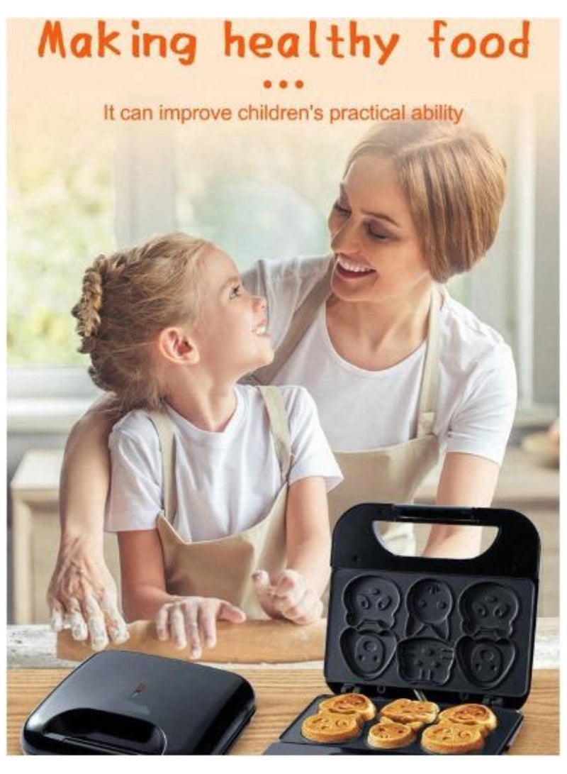 cartoon cookie maker Cake Maker Suitable For Kids' Pancakes, Waffles, Paninis, Breakfast, Lunch, Snacks, Home Cooking, Compact Design, Sandwiches, Easy To Clean