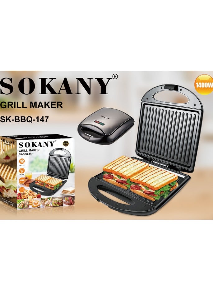 Sokany SK-BBQ-147 Kitchen Appliances Breakfast Maker Waffle Sandwich Maker