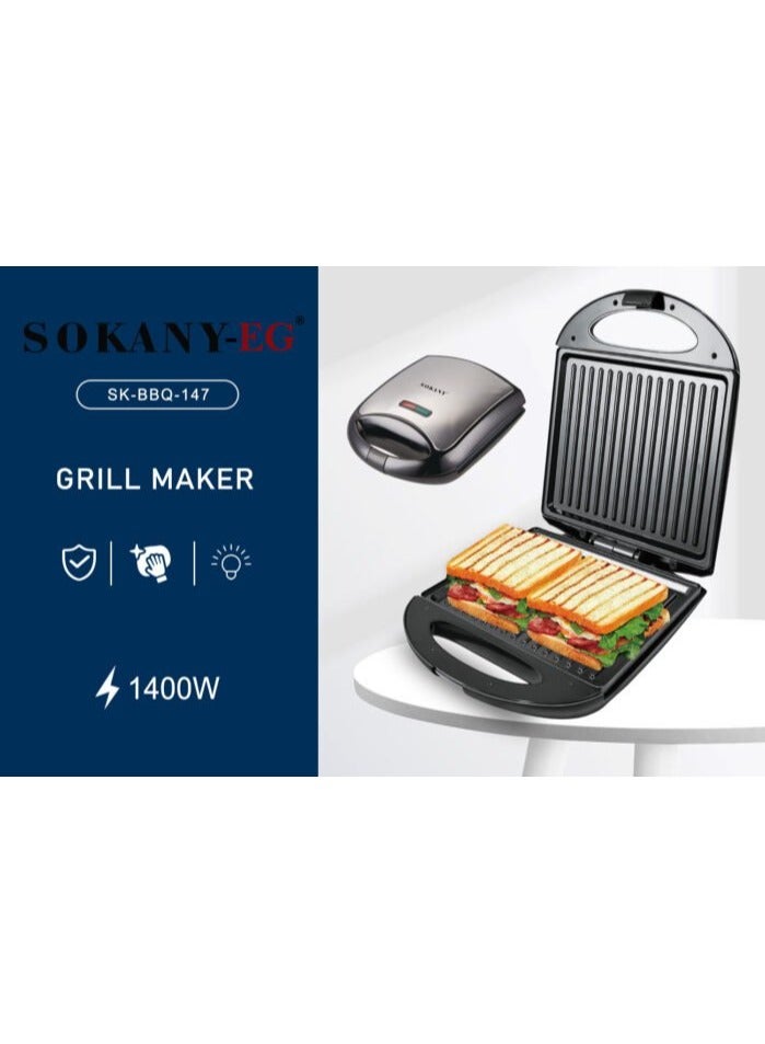 Sokany SK-BBQ-147 Kitchen Appliances Breakfast Maker Waffle Sandwich Maker