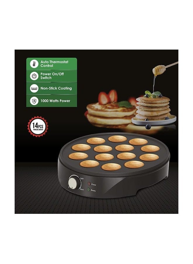 Pop Cake Maker with 14 Slots, 1000W Electric Non-Stick Cake Pop and Donut Hole Maker, Power & Ready Indicator, Cool Touch Housing, Perfect for Birthday and Holiday Parties