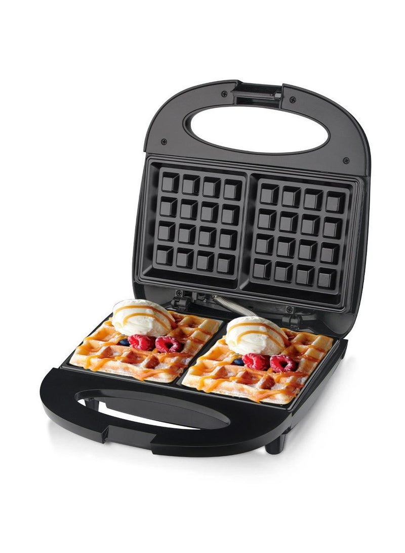 Electric Waffle Maker 1100W, 4-Slice Non-Stick Belgian Waffle Maker with Adjustable Temperature Control, Double-Sided Heating, Multi-Functional Breakfast and Snack Machine, Perfect for Waffles, Sandwiches, and More