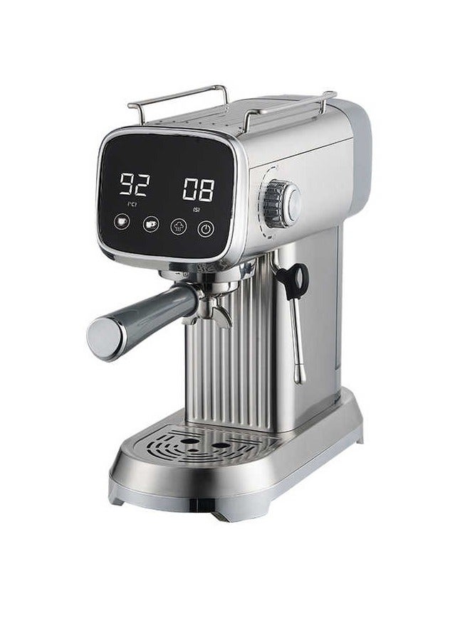 Stainless Steel Italian Espresso Coffee Maker with Milk Frother Steam Wand Compact Espresso Machine for Latte, Macchiato, and Espresso, High Performance Coffee Brewer for Home and Office