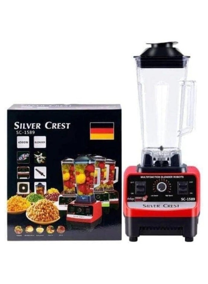 Silver Crest 4500W Heavy Duty Commercial Grade Blender Multifunctional Juicer Mixer with 2 Jars SC 1589 Dishwasher Safe, Stainless Steel Blades Fruit Processor, Grinder, Smoothie Maker