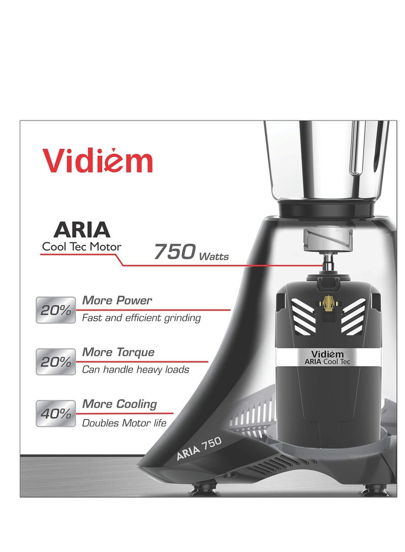 Vidiem mixer grinder 576 A Vector SJ (Black), 750 watt mixer grinder 3 leak proof jars with self-lock for wet and dry spices, chutneys and curries