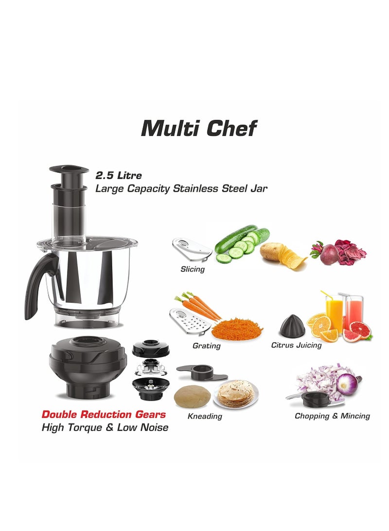 Vidiem mixer grinder 616 A Tusker ADC, mixer grinder 750 watt with 3 jars and 1 juicer mixer grinder, 1 multi chef, 4 leak proof jars with self-lock for wet and dry spices, chutneys