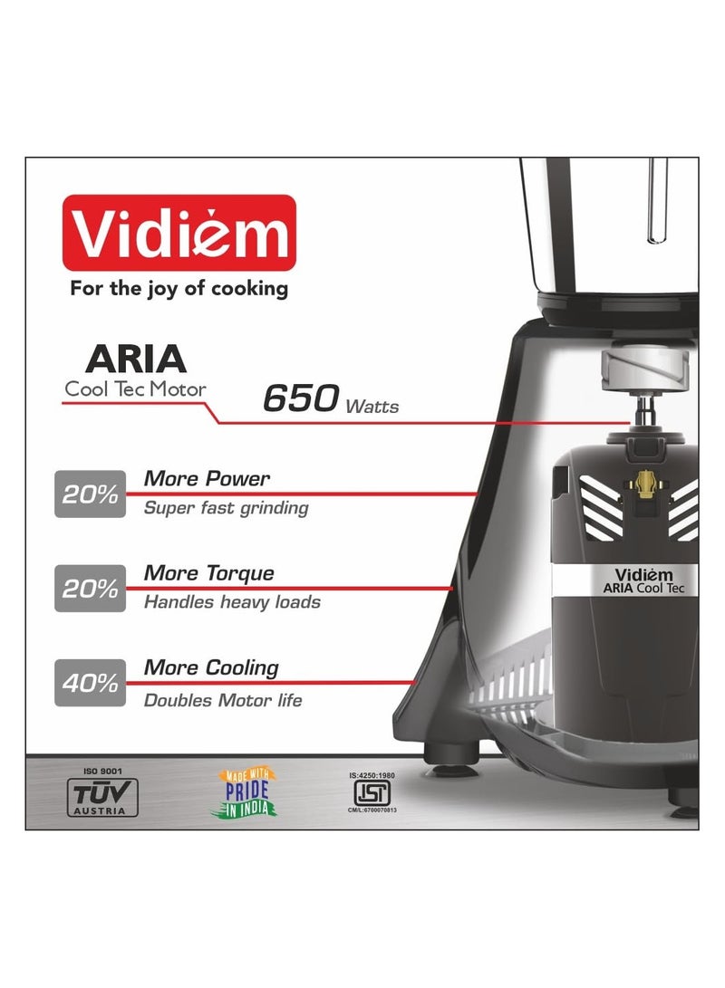 Vidiem Eva Elite mixer grinder 710 A (Black), mixer grinder 750 watt with 1 juicer and three leakproof jars with self-lock