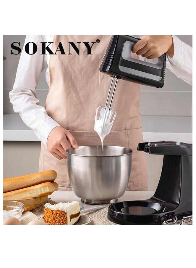 Stand Mixer with 3.5L Bowl, 6-Speed Electric Mixer with Dough Hook, Whisk & Flat Beater, Perfect for Baking, Mixing, and Kneading