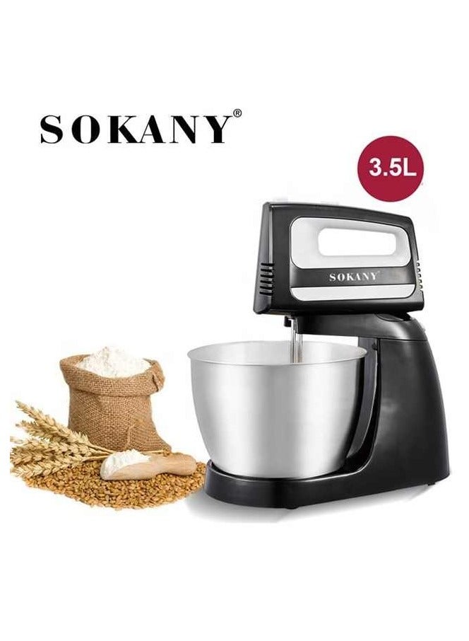 Stand Mixer with 3.5L Bowl, 6-Speed Electric Mixer with Dough Hook, Whisk & Flat Beater, Perfect for Baking, Mixing, and Kneading