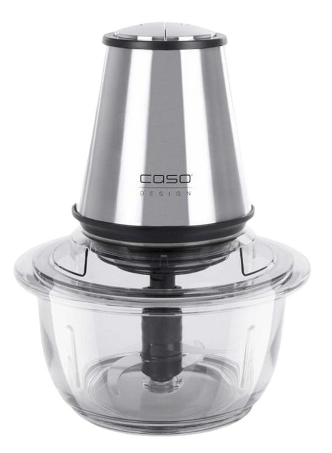 CASO UZ 400 - Universal Chopper 4 Premium Stainless Steel Knives, Heavy Duty Glass Container with 1.2 Litre Capacity, Ideal Chopper for Fruit, Vegetables, Fish, Meat, Nuts