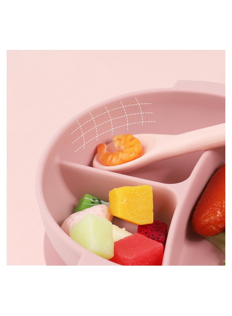 Children's Silicone Tableware Set Baby Food Plate Tableware Pink 15-Piece Set