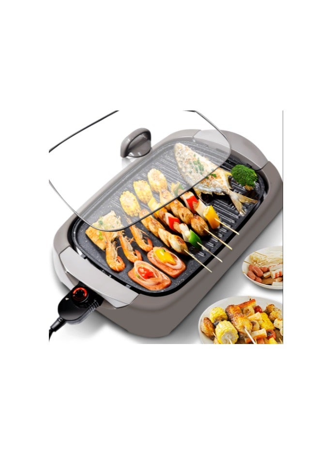 Multi-Function Electric Grill & Griddle | 2-in-1 Indoor BBQ & Hot Pot with Adjustable Temperature Control | Non-Stick Surface for Grilling, Cooking, Steaming | Perfect for Family Dinners, Parties