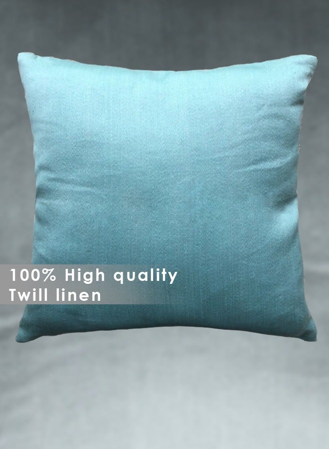 Beautiful Modern Abstract | Nordic Style |Fully Embroidered | Hand Painted Style | 3d Effect Throw Pillow Cover on 100% Cotton Satin Ground with 100% Linen Back Fabric | Suitable to be Used Both Sides for  Luxury Bedrooms, Livingrooms, Patios, Rooftops, Indoor Gardens and Sofas | 50cm x 50cm | 19 inch x 19 inch