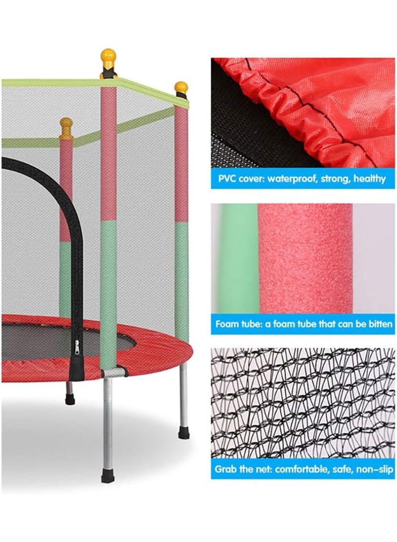 Kids Fitness And Fun At Home Indoor Trampoline Kids Adult Bouncer Baby Jumper Children Bouncers Guardrail Fitness Thick Spring Anti-Skid Shock Absorption - Toddler Outdoor Safety Enclosure Net Basketball Hoop Baby Toys