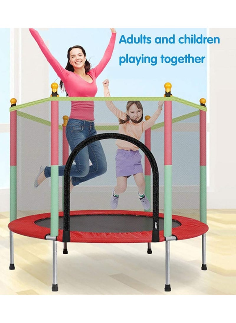 Kids Fitness And Fun At Home Indoor Trampoline Kids Adult Bouncer Baby Jumper Children Bouncers Guardrail Fitness Thick Spring Anti-Skid Shock Absorption - Toddler Outdoor Safety Enclosure Net Basketball Hoop Baby Toys