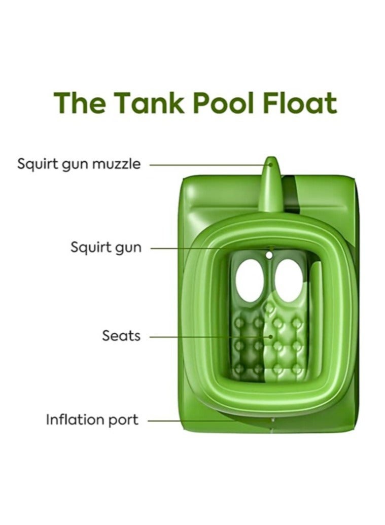 Inflatable Pool Floats Pool Floaties with Water Squirt Gun Inflatable Tank Float with Cannon for Kids and Adults Giant Inflatable Pool Floats for Adults