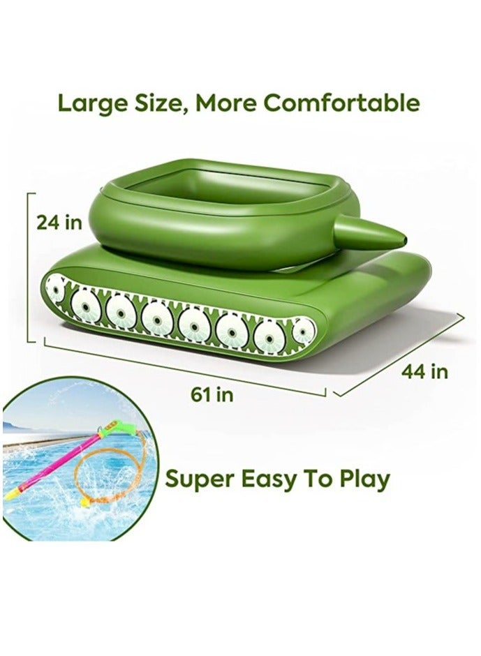 Inflatable Pool Floats Pool Floaties with Water Squirt Gun Inflatable Tank Float with Cannon for Kids and Adults Giant Inflatable Pool Floats for Adults