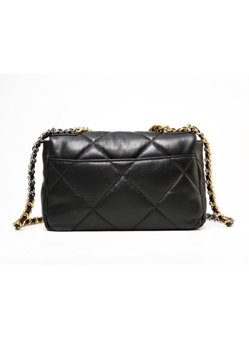 Sienna Black Small fragrant style rhombus chain bag, high-end light luxury women's bag, shoulder crossbody bag