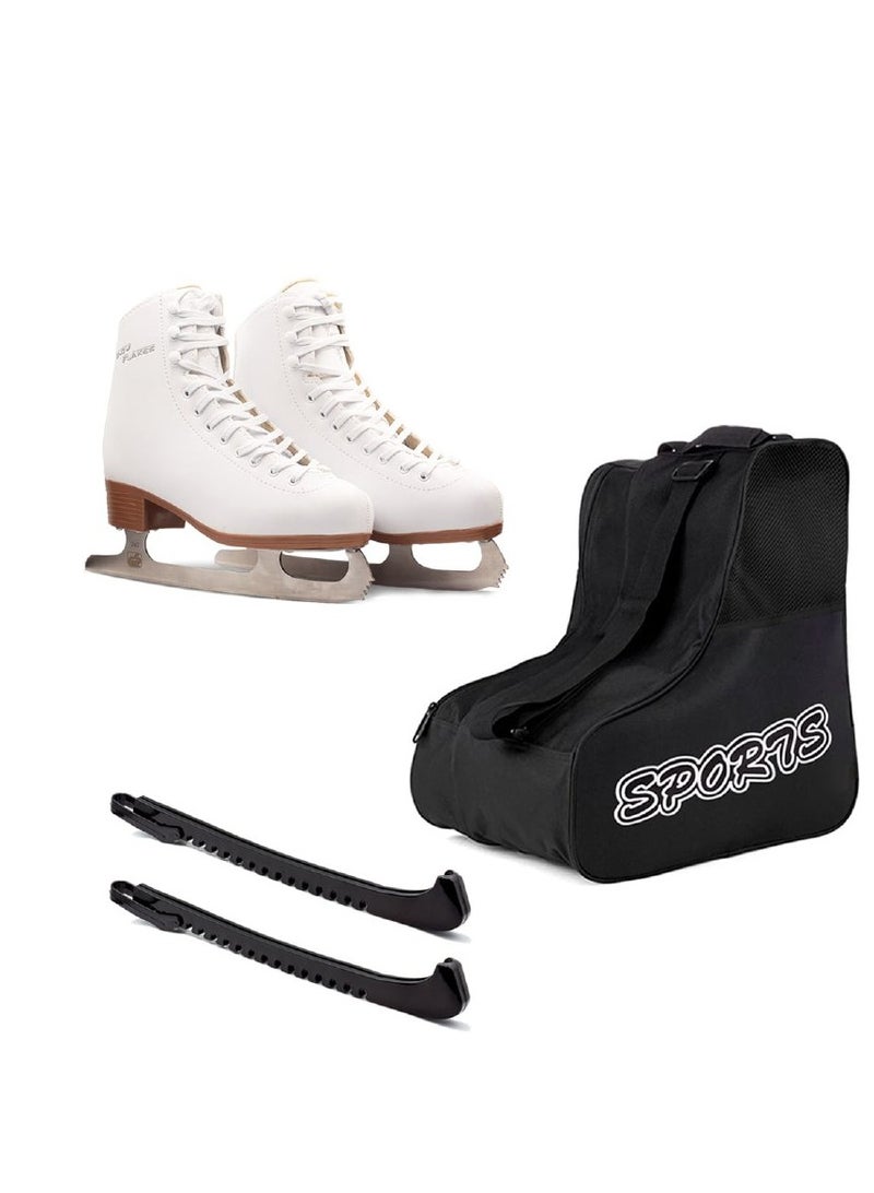 Figure Ice Skates Full Set for girls and Women Soft Snow Flakes Ice Skating Boot