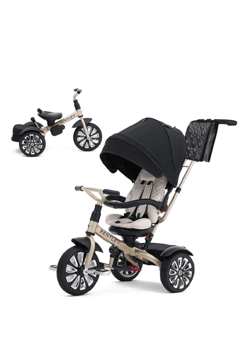 Mulliner Inspired Tricycle for Kids/Toddler, 6 in 1 Tricycle, Officially Licensed & Designed by Bentley Motors, Unprecedented Luxury & Safety - For 10-72 Month (WHITE SAND)