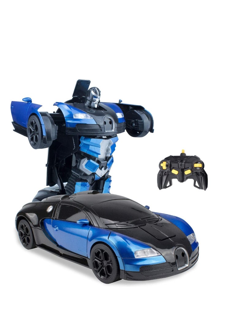 Add Di Blue Remote Control Car Transform Robot RC Car with 40MHz Version Remote And One Button Transforming 360 Degree Rotation Drifting Ideal Car Scale and Birthday Gift Toy