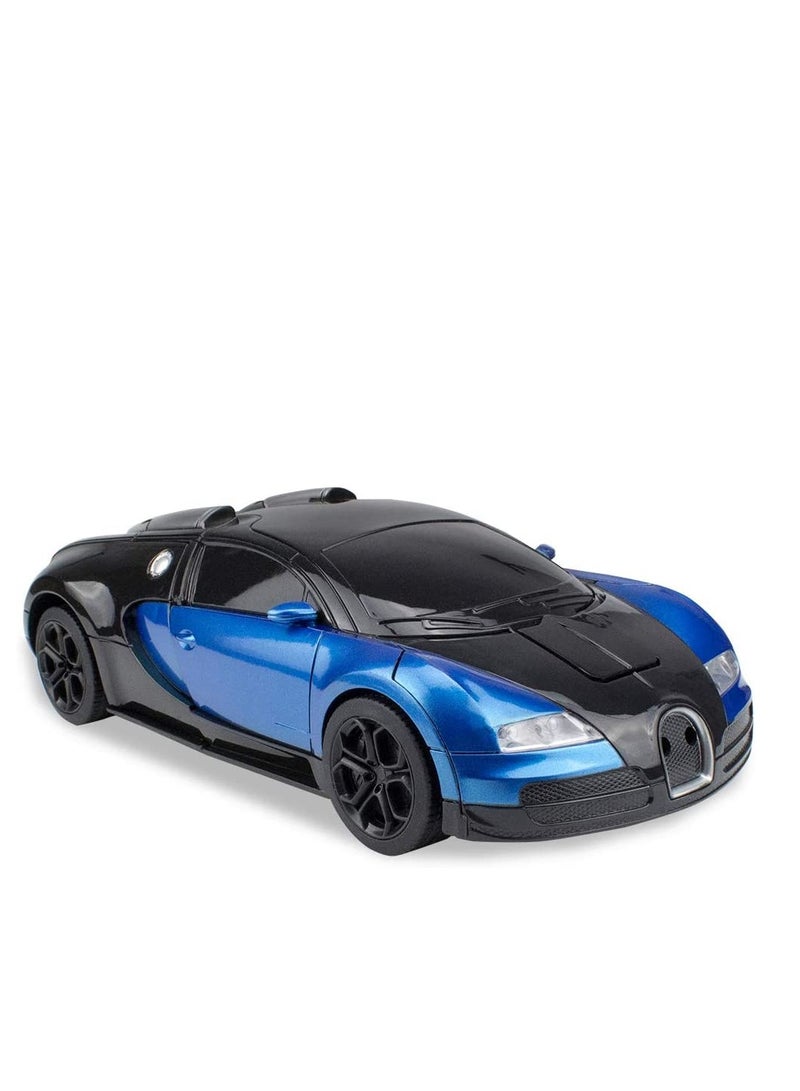 Add Di Blue Remote Control Car Transform Robot RC Car with 40MHz Version Remote And One Button Transforming 360 Degree Rotation Drifting Ideal Car Scale and Birthday Gift Toy