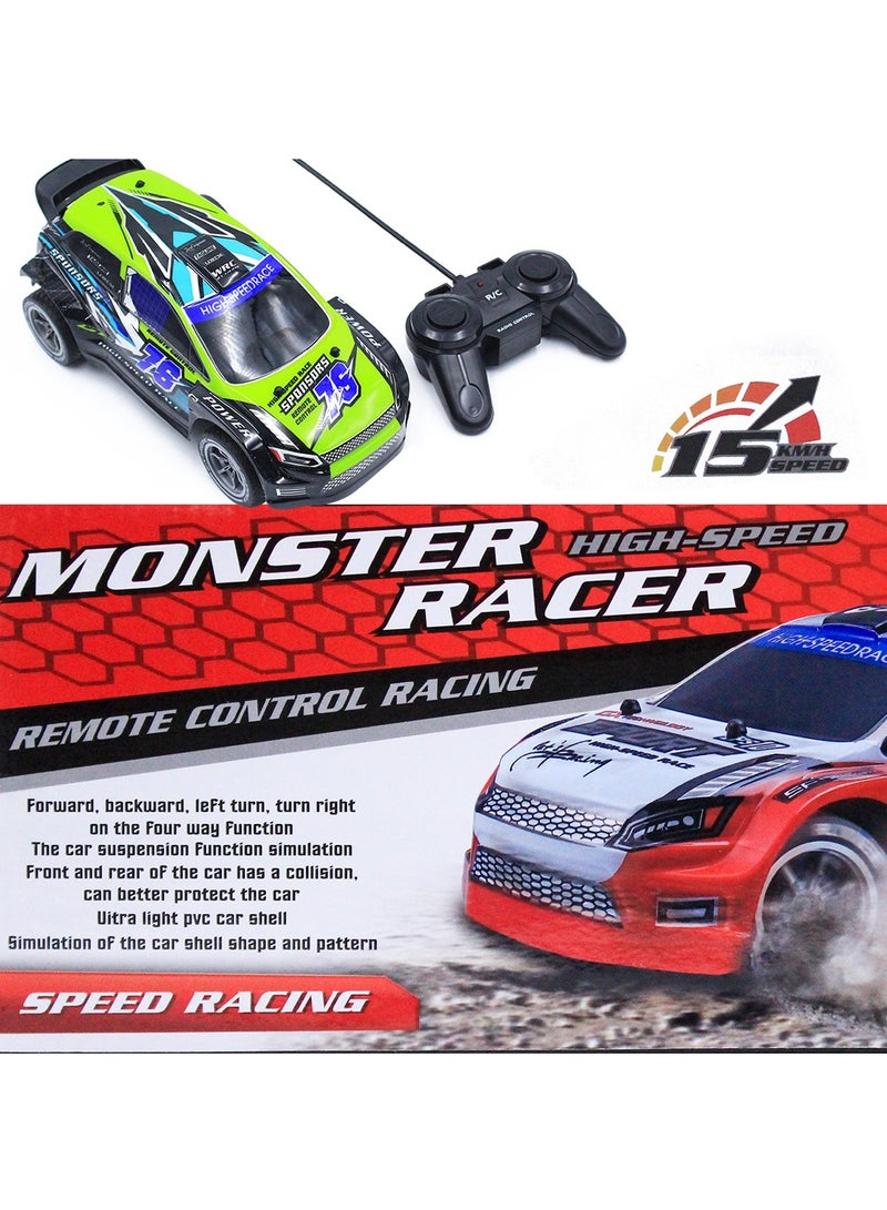 Remote Control Monster Racer, 1:16 Scale, High-Speed, Full Function Radio Control