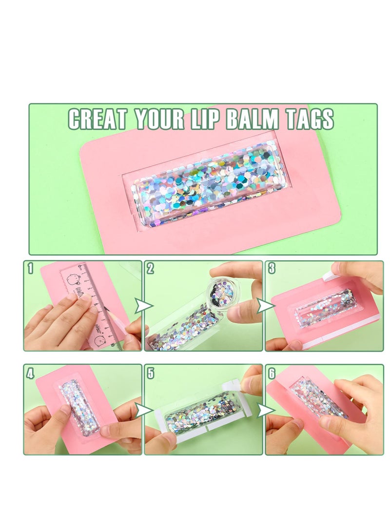 60 Clear Lip Balm Pouches for Gifts and DIY Crafts with Double Sided Tape