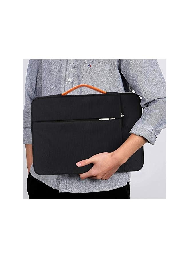 360° Protective Laptop Sleeve Case for 16 inch New MacBook Pro M3 Pro/Max M2 M1 Pro/Max A2991 A2780 A2485 A2141 2023-2019, 15 inch Surface Laptop 5/4/3/2/1 Computer Bag Water Resistant, Black