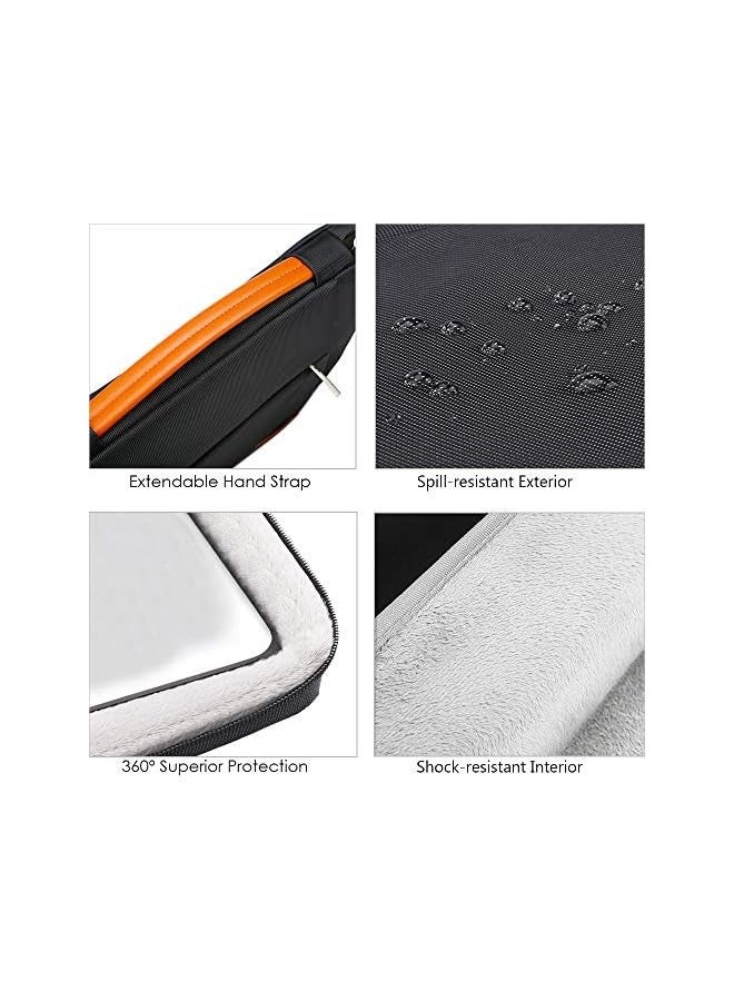 360° Protective Laptop Sleeve Case for 16 inch New MacBook Pro M3 Pro/Max M2 M1 Pro/Max A2991 A2780 A2485 A2141 2023-2019, 15 inch Surface Laptop 5/4/3/2/1 Computer Bag Water Resistant, Black