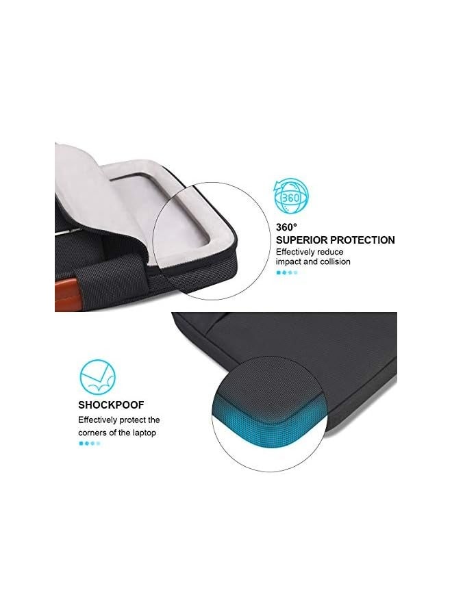 360° Protective Laptop Sleeve Case for 16 inch New MacBook Pro M3 Pro/Max M2 M1 Pro/Max A2991 A2780 A2485 A2141 2023-2019, 15 inch Surface Laptop 5/4/3/2/1 Computer Bag Water Resistant, Black