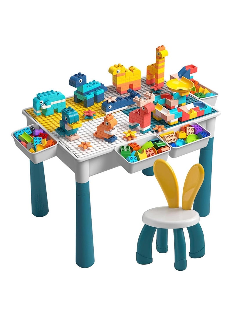 Building Block Table For Kids Activity Table With Adjustable Legs Compatible Bricks Stool And Storage Boxes Ideal For Toddler Play And Learning Perfect For Boys And Girls