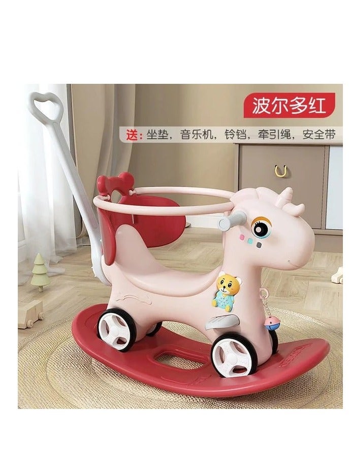 Horse Rocking Horse Riding On Toys for Toddler Two-in-one Roller Coaster Multi-function Toy 1-4 Years