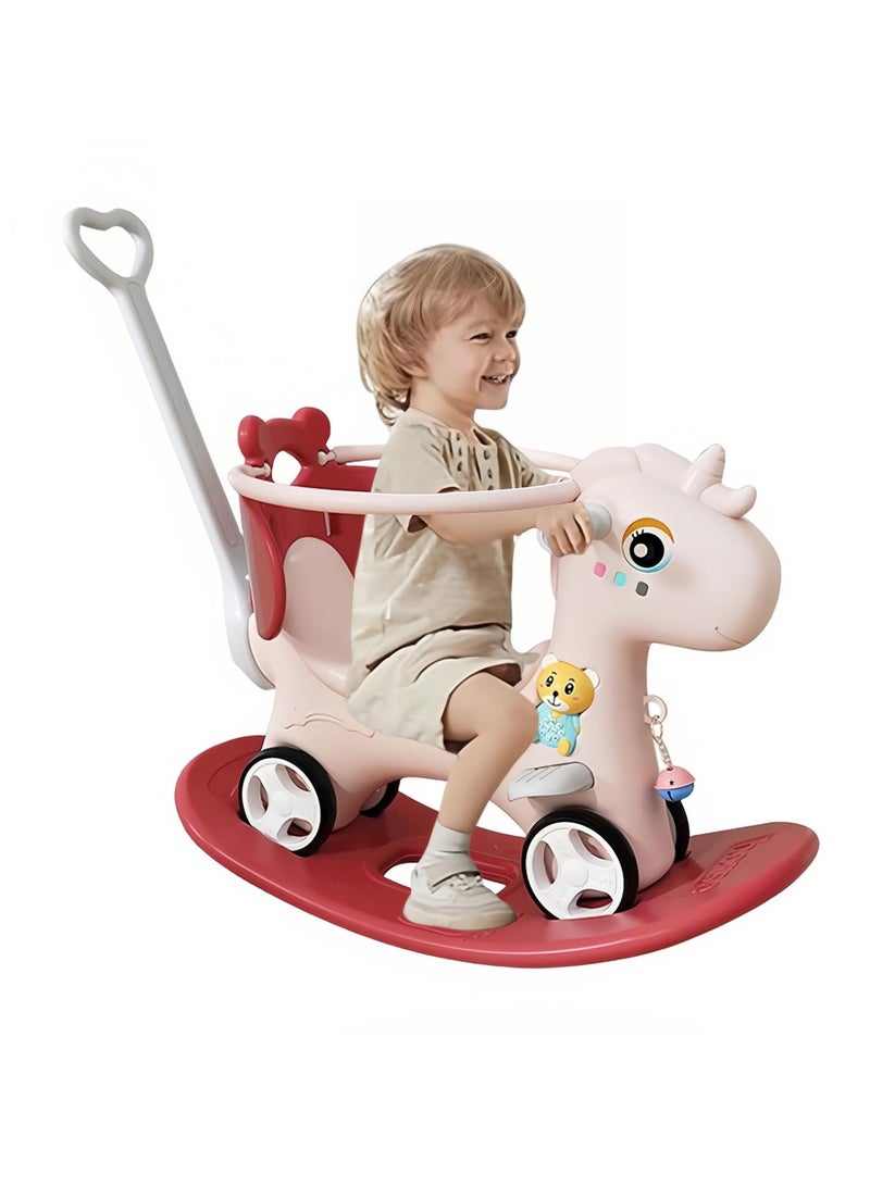 Horse Rocking Horse Riding On Toys for Toddler Two-in-one Roller Coaster Multi-function Toy 1-4 Years