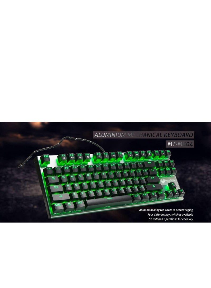 Meetion TKL RGB Backlit Multimedia Blue Switch Mechanical Gaming Keyboard MK04