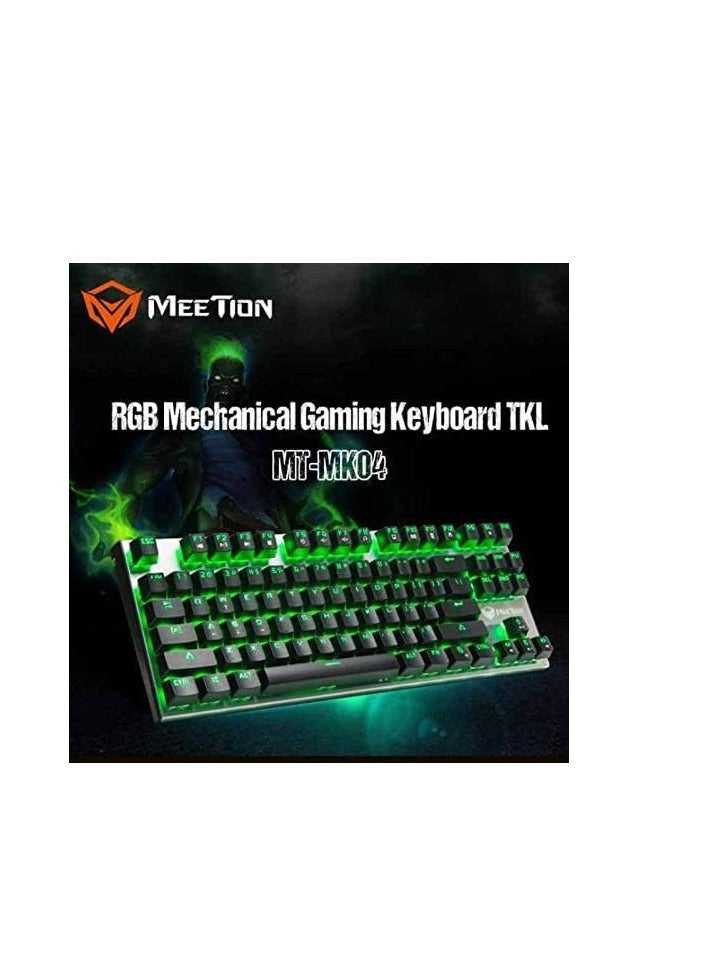 Meetion TKL RGB Backlit Multimedia Blue Switch Mechanical Gaming Keyboard MK04