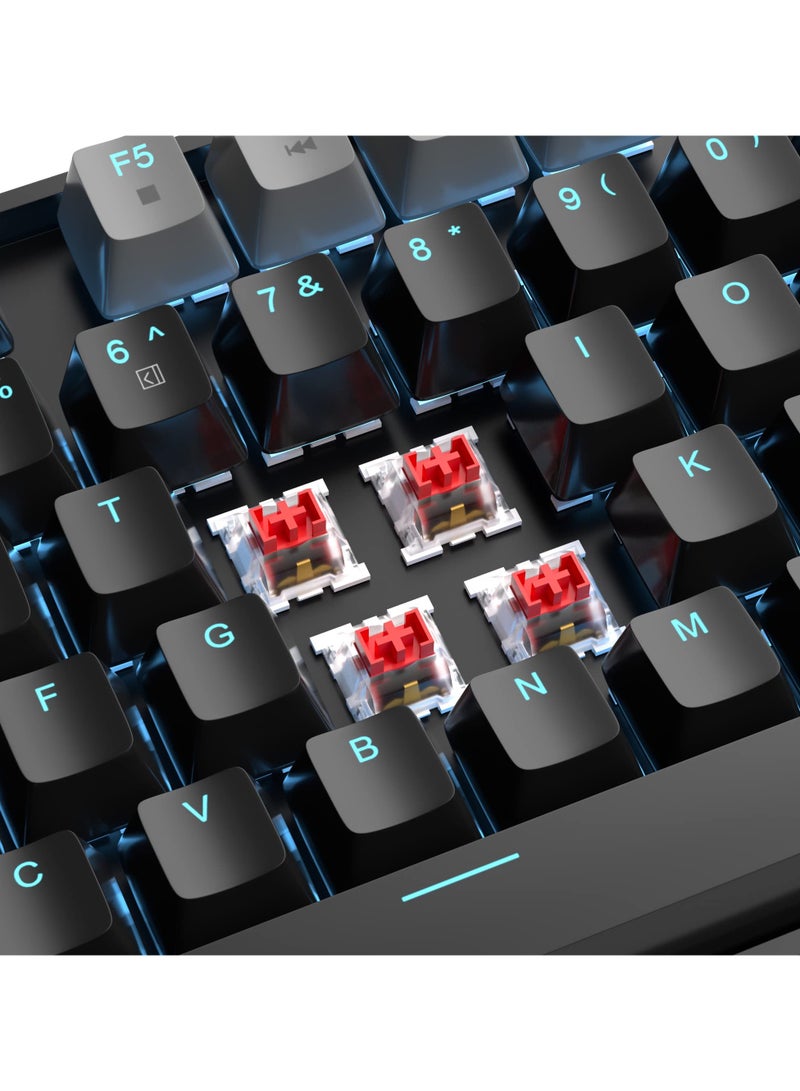 75% Mechanical Gaming Keyboard (Black Grey/Red Switch)