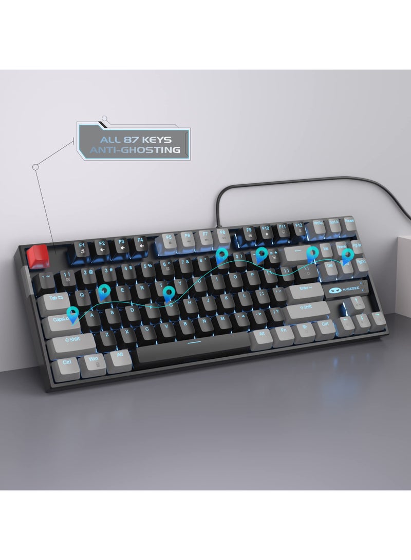 75% Mechanical Gaming Keyboard (Black Grey/Red Switch)