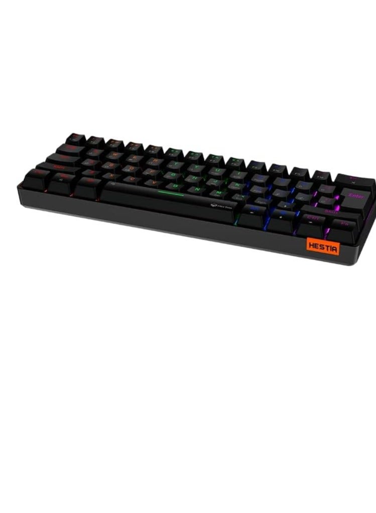 MEETION RGB Backlit Mini 61 Keys Wired 60% Mini Blue Switch Mechanical Keyboard Black MT-MK005