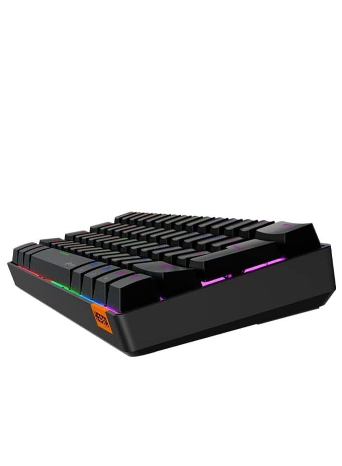 MEETION RGB Backlit Mini 61 Keys Wired 60% Mini Blue Switch Mechanical Keyboard Black MT-MK005