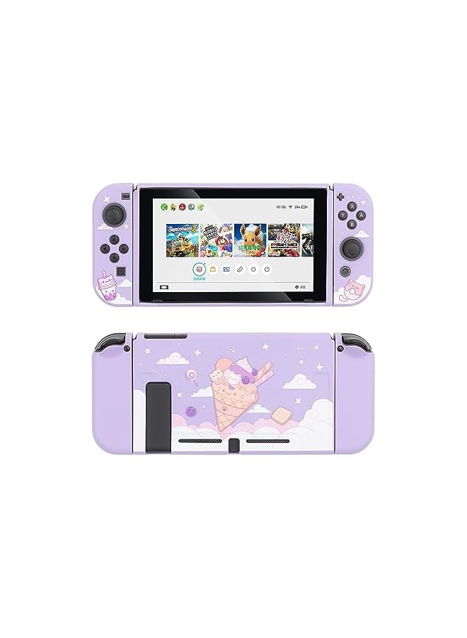 Protective Case Compatible with Nintendo Switch, Soft TPU Slim Case Cover Compatible with Nintendo Switch Console and Joy-Con (Ice Cream Cat) [video game]