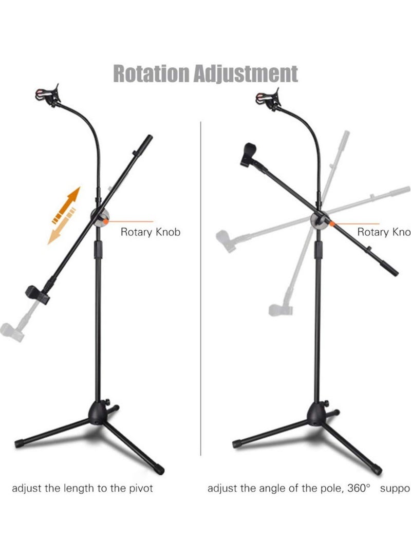 Multi-Purpose Microphone Stand with Mobile Holder for Studio Recording Singing Video Floor Adjustable Stand, Phone Live Broadcast Boom Arm