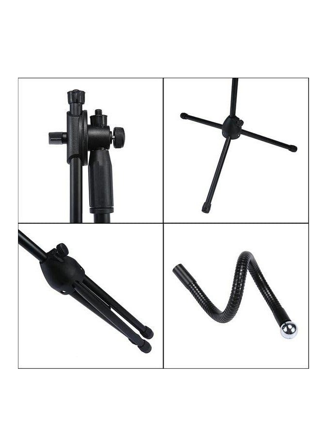 Multi-Purpose Microphone Stand with Mobile Holder for Studio Recording Singing Video Floor Adjustable Stand, Phone Live Broadcast Boom Arm