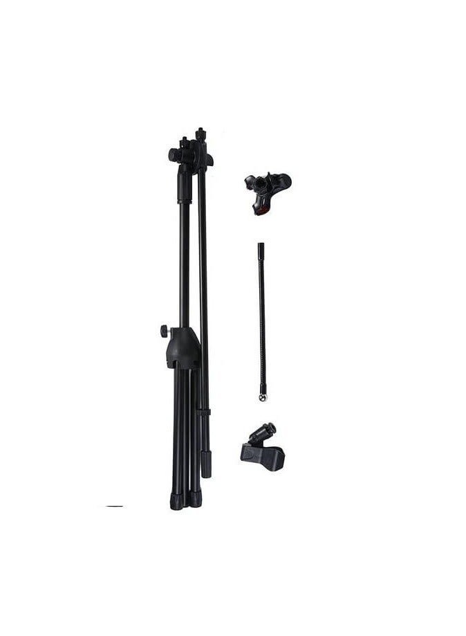 Multi-Purpose Microphone Stand with Mobile Holder for Studio Recording Singing Video Floor Adjustable Stand, Phone Live Broadcast Boom Arm