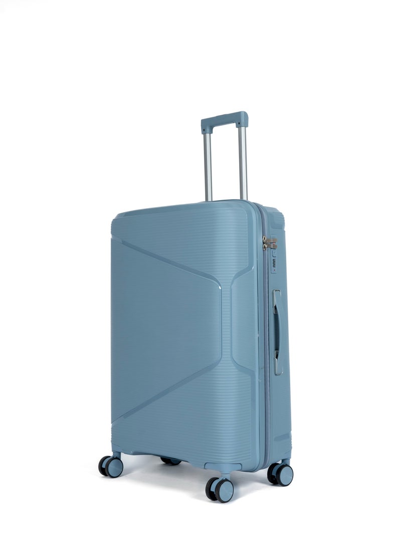 Unbreakable Travel Luggage Set with Hand Carry Trolley and Suitcases Featuring Double Spinner Wheels