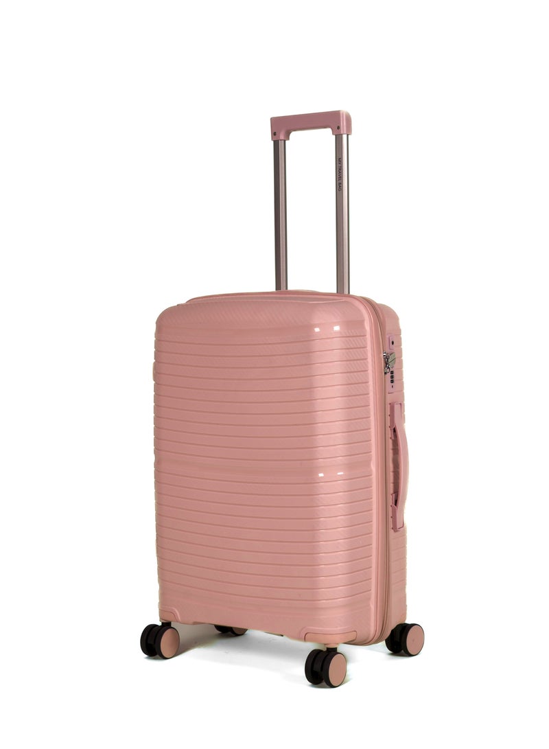 Unbreakable Travel Luggage Set with Hand Carry Trolley and Suitcases Featuring Double Spinner Wheels